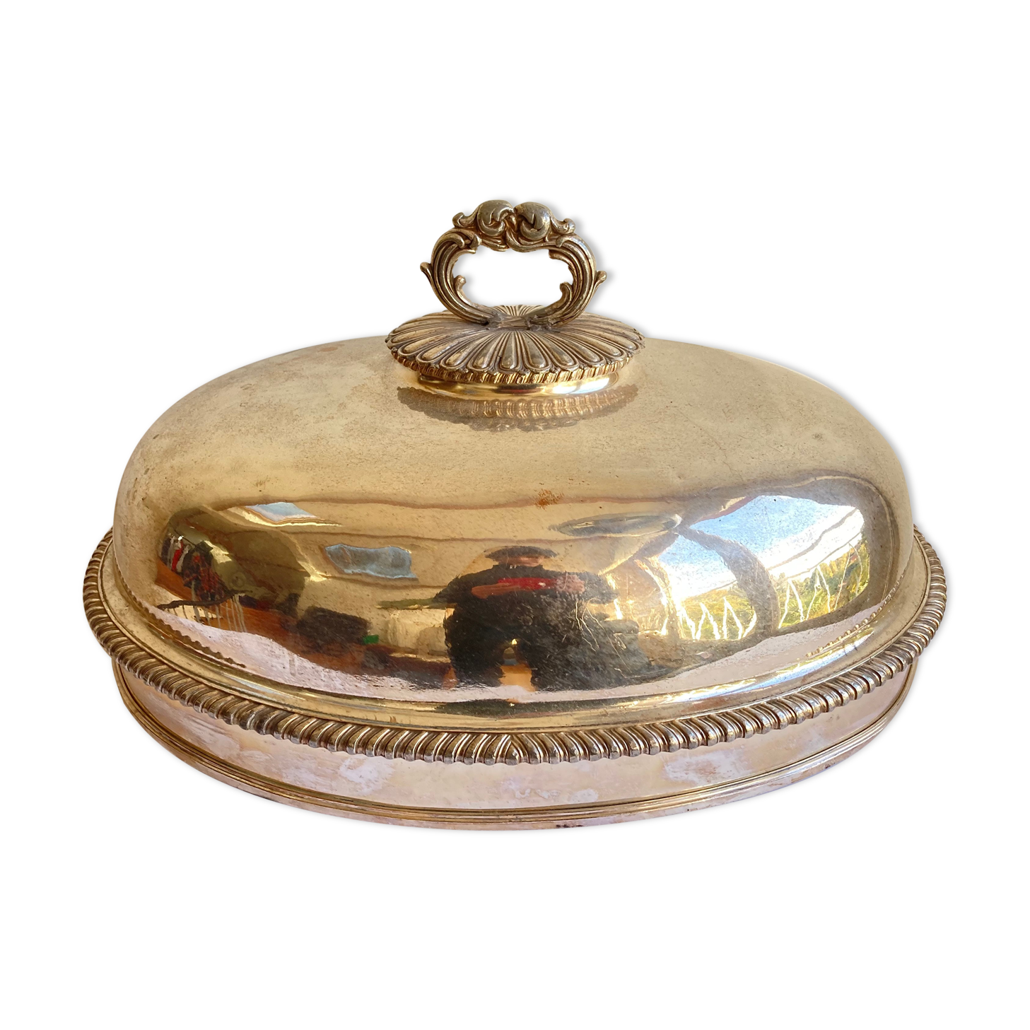 Grande Cloche De Service En Métal Argenté – Style XIXe – Occasion