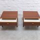Modernist pair of bedside tables with drawers, 1960s