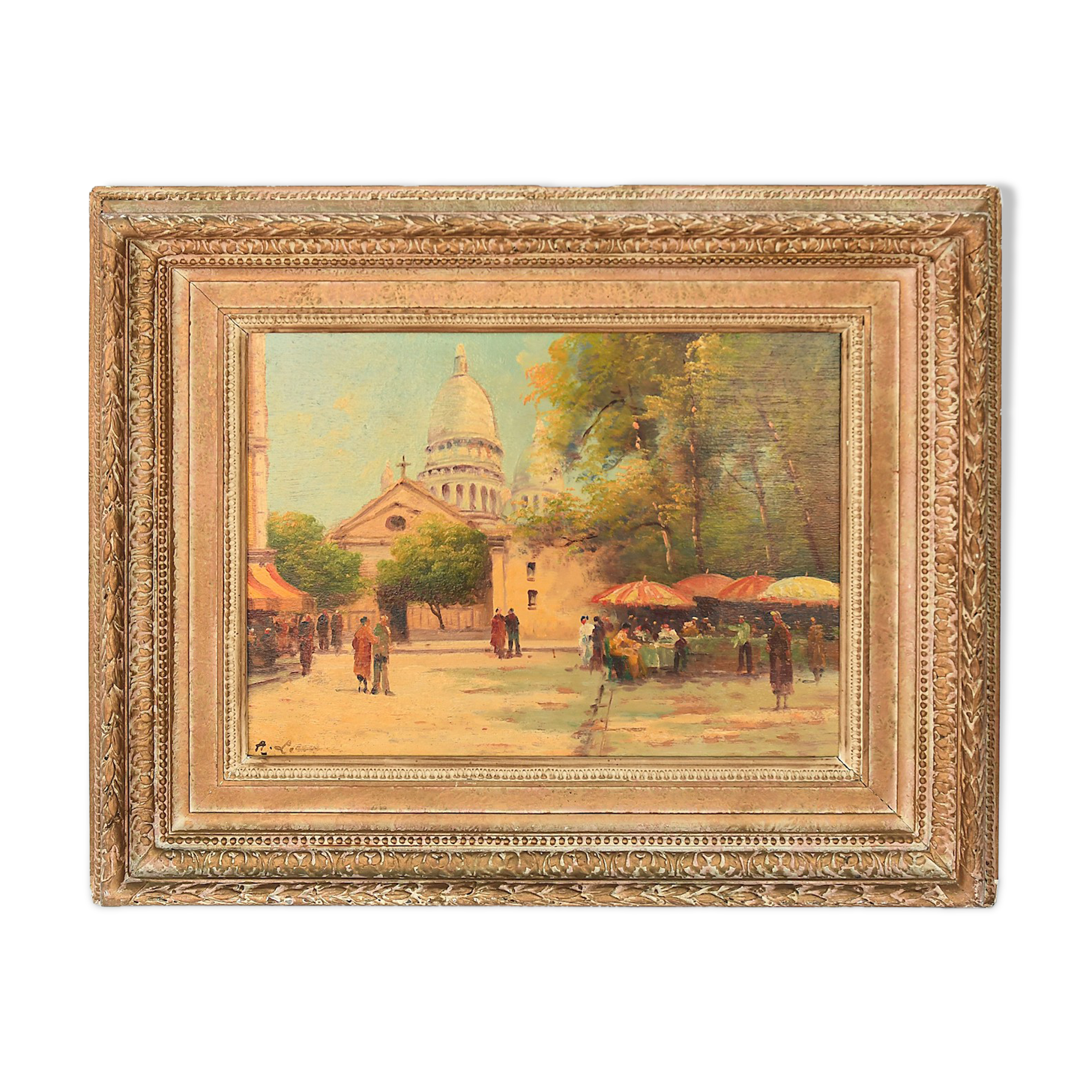 Oil on panel View Montmartre