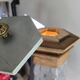 Monumental lamp with a dolphin in cast iron and lead scales - 110cm
