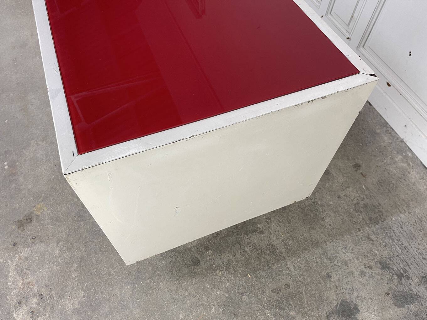Sixties desk in wood and glass