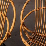 Fauteuil en rotin pieds métal