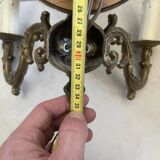 Wall Mirror Sconce Golden Pediment Candle Holder Chandelier France Louis Style