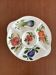 Plat apéritif compartiments légumes en barbotine majolique vintage