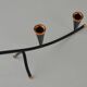 Black Painted Metal Candle Holder with Copper Detailing – Gunnar Ander for Ystad-Metall, Sweden, 1950s