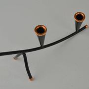 Black Painted Metal Candle Holder with Copper Detailing – Gunnar Ander for Ystad-Metall, Sweden, 1950s