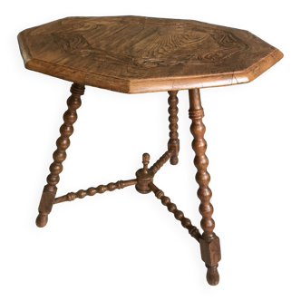 Table d’appoint antique pieds tournés