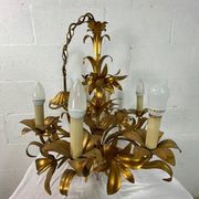 Vintage "golden" pendant lamp / flower chandelier