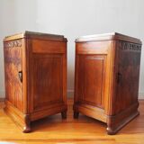 Pair of Art Deco bedside tables in solid blonde walnut – France 1930