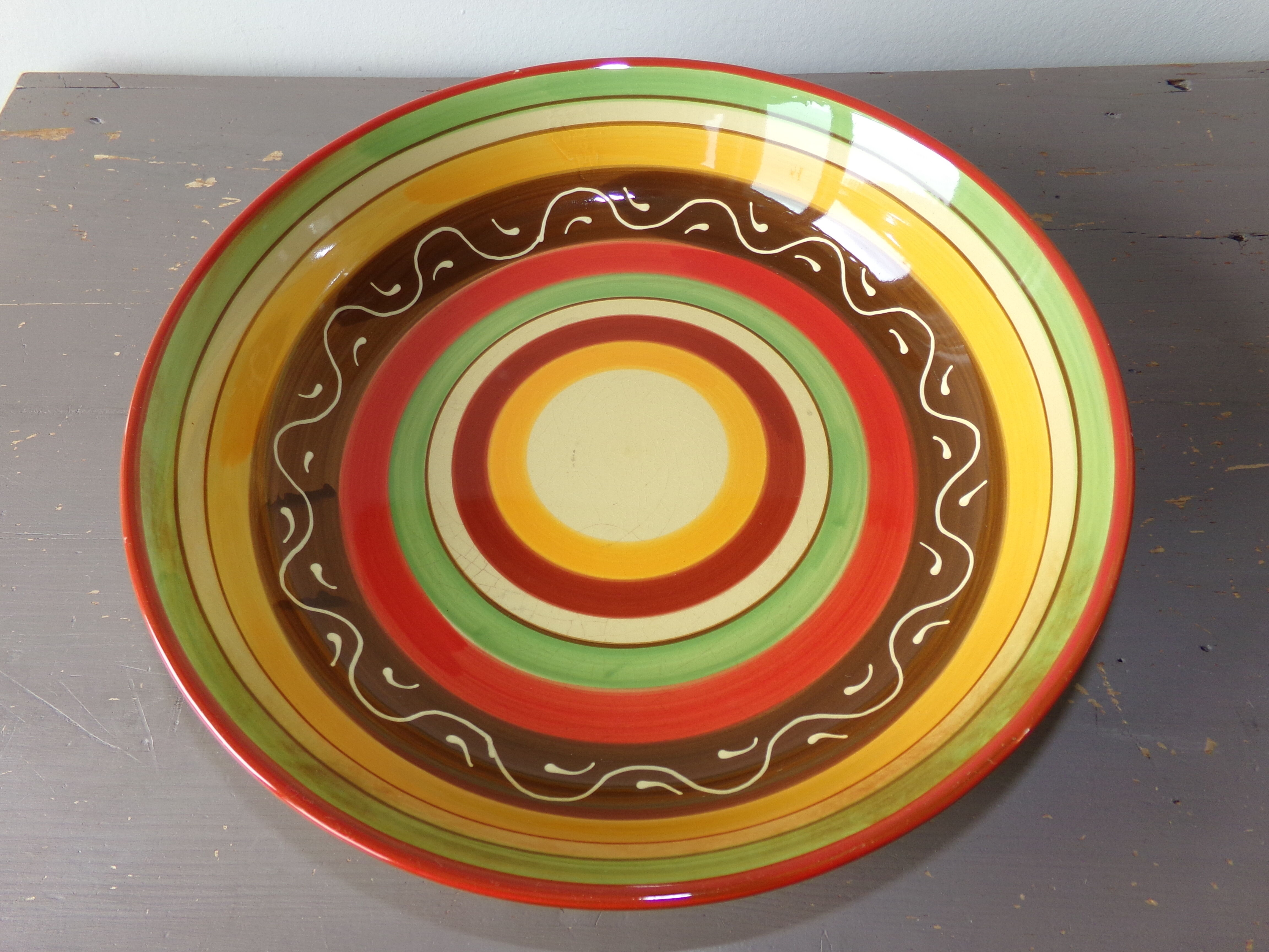 Glazed terracotta dish
