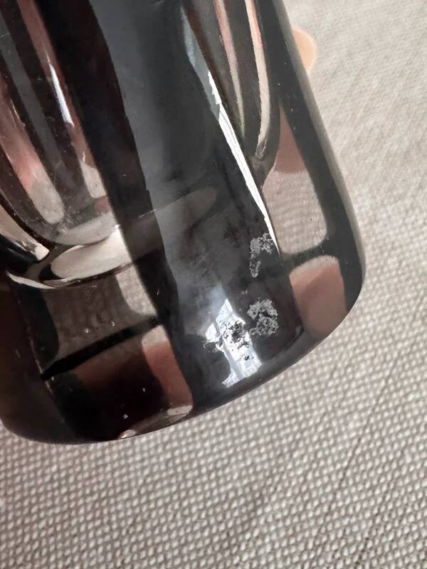 4 vintage champagne flutes in clear and black crystal glass