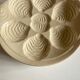 Set of 6 plates fish with oysters in ivory faience 1960