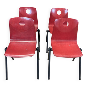 Ensemble de 4 chaises - acier