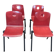 Set of 4 Galvanitas S30 raspberry red / gray steel chairs from the 70s