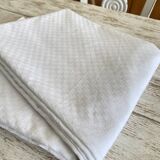 Large damask tablecloth with small squares - 12 place settings - 220x150 cm - cotton