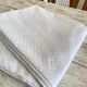 Large damask tablecloth with small squares - 12 place settings - 220x150 cm - cotton