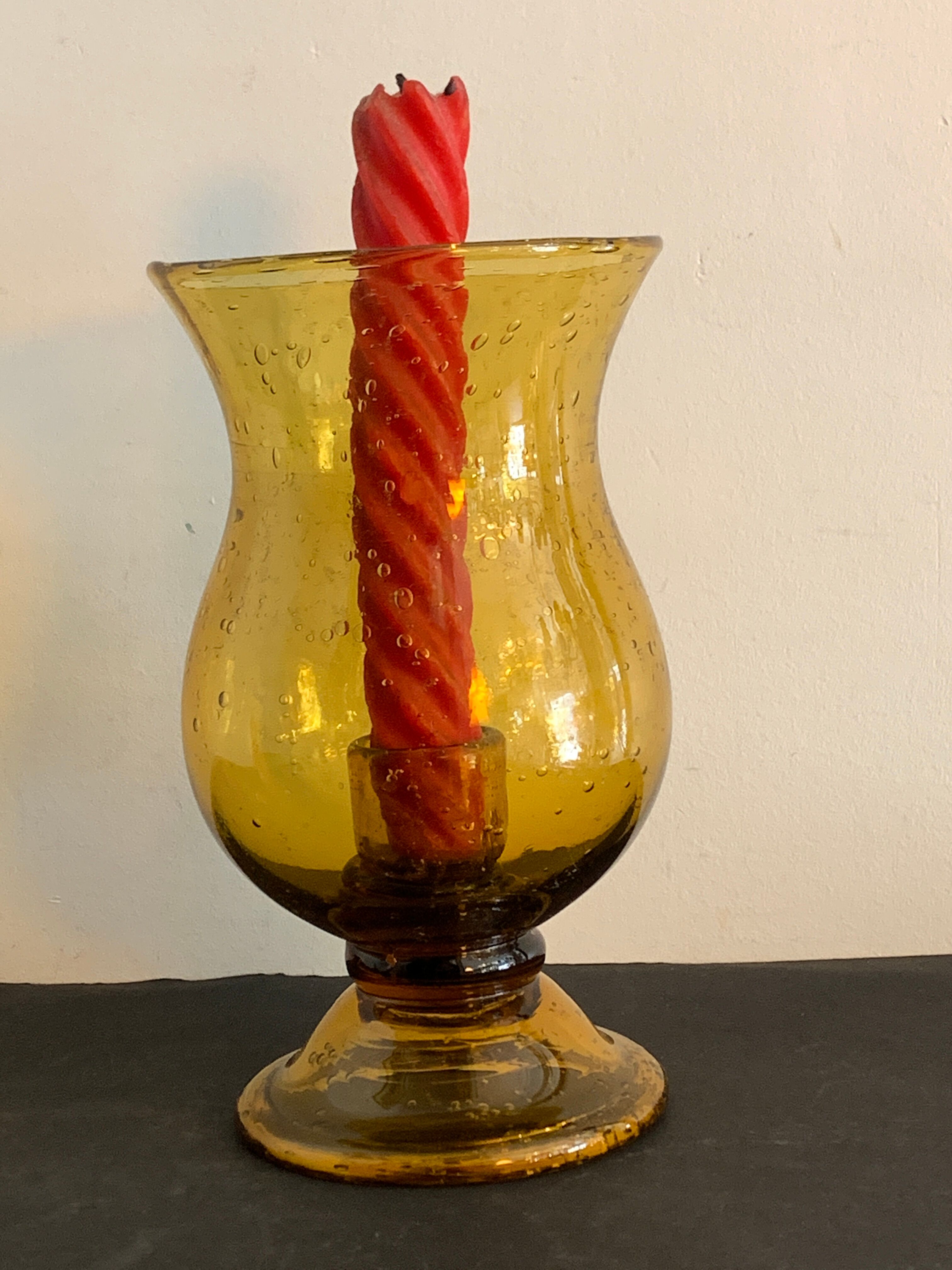 Biot glass candlestick