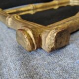 old mirror imitation bamboo gold papier-mâché  43 cm X 28, 5 cm