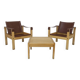 Safari Lounge Chair set in Leather by Escriba Brazil