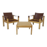 Safari Lounge Chair set in Leather by Escriba Brazil