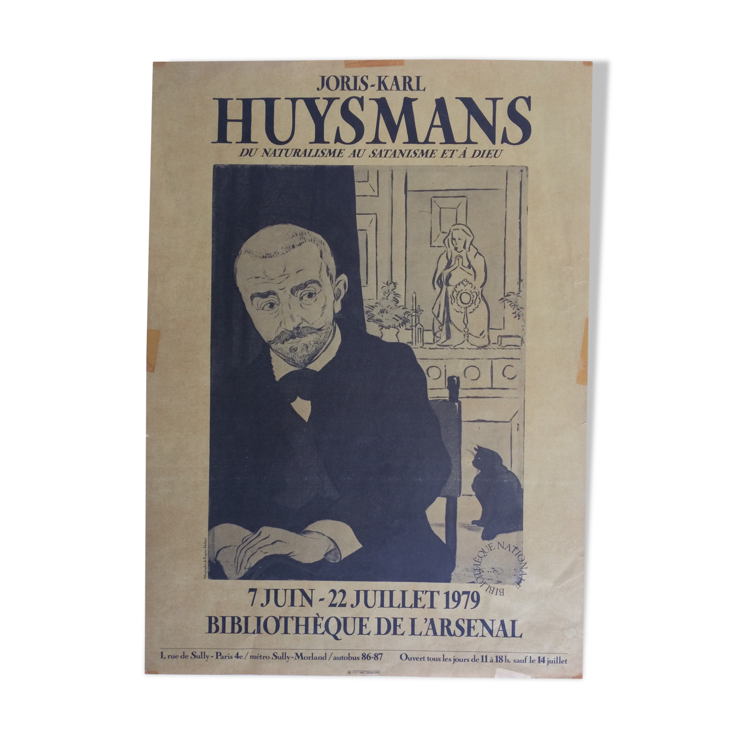 Poster of the exhibition JK Huysmans at the National Library, 1978