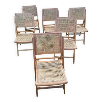 Folding cane chairs