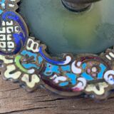 Bronze inkwell, cloisonné enamels, Napoleon III era