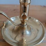 Duo of candlesticks 'cellar rat' in gilded brass