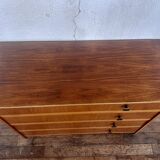 Modernist shoe cabinet 1960 in vintage walnut