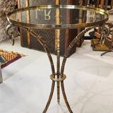 Jansen house style bronze bamboo pedestal table