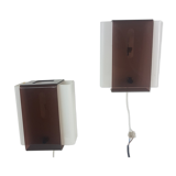 Pair of plexiglass sconces