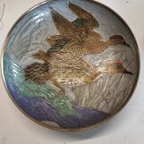 Empty enamelled pocket and brass