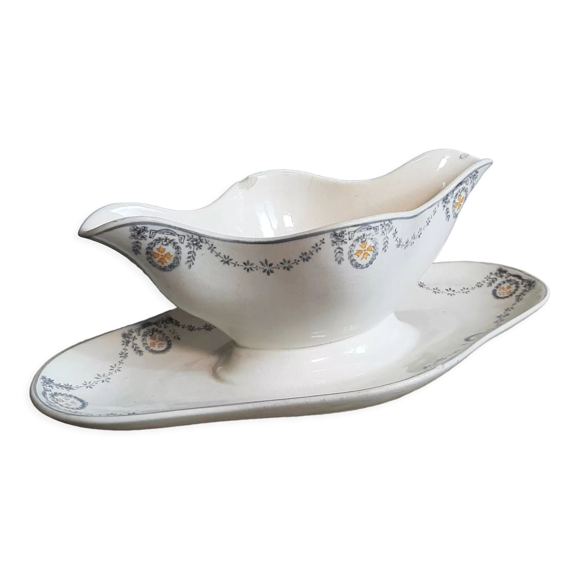 Old gravy boat Longwy Moselle