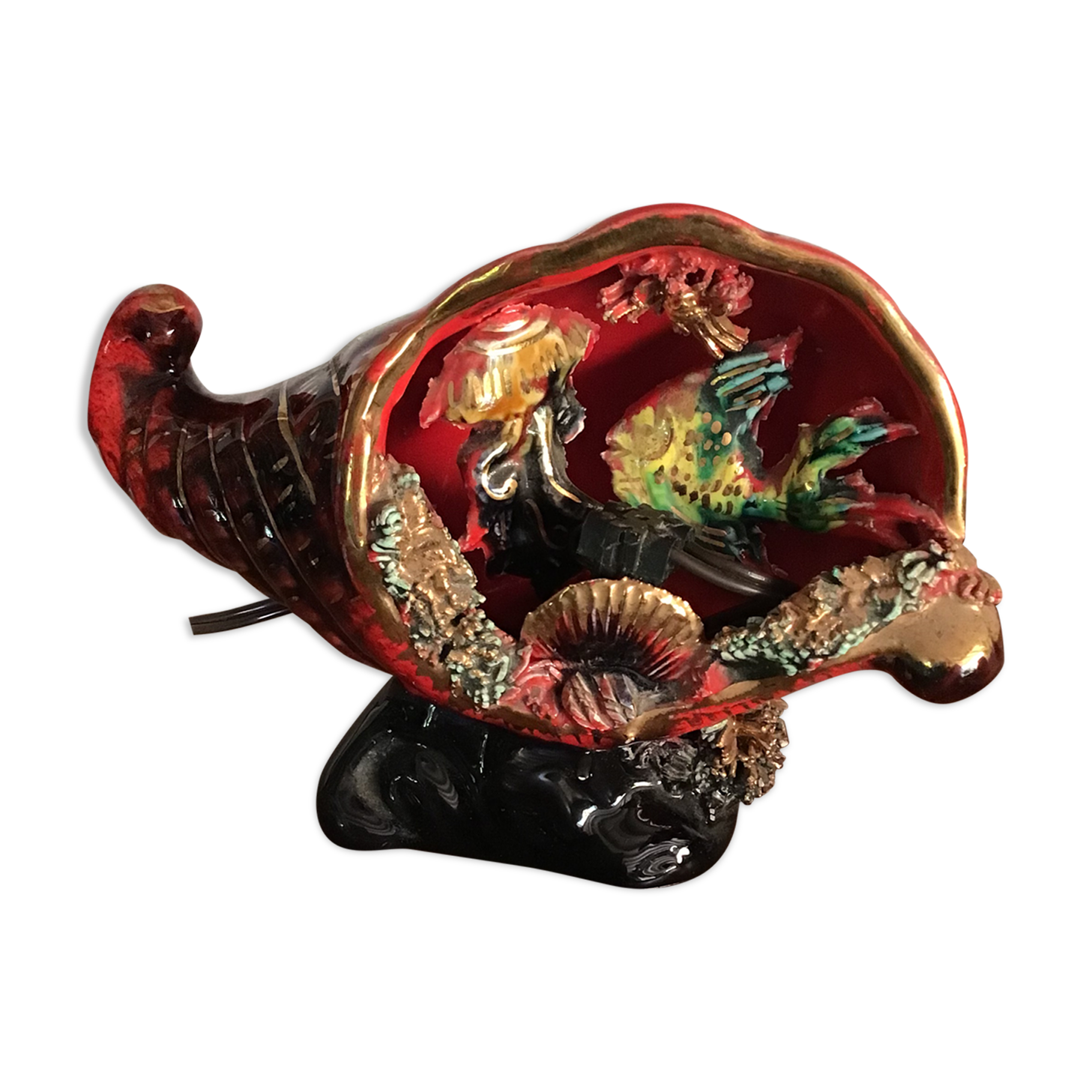 Lampe veilleuse coquillage céramique vallauris