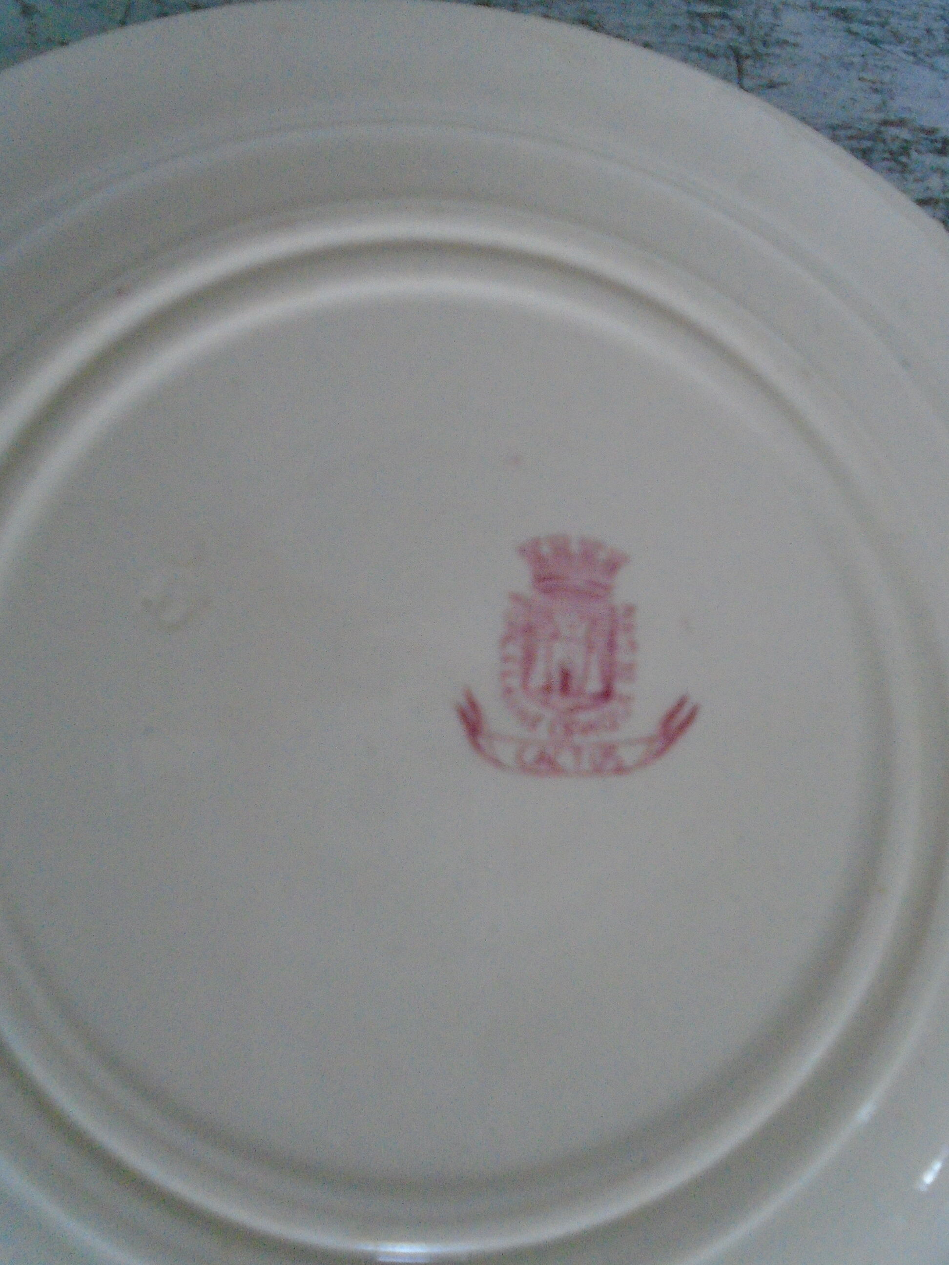 7 gien pink cactus model 6 plates - 1 hollow old