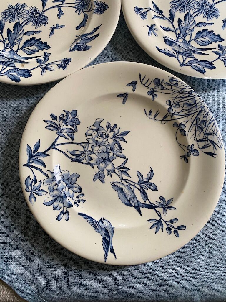 5 flat plates "Flowers" earth iron