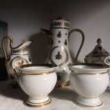 Vintage Limoges Porcelain Chocolate Set: Empire Style, Hand-Painted Bees