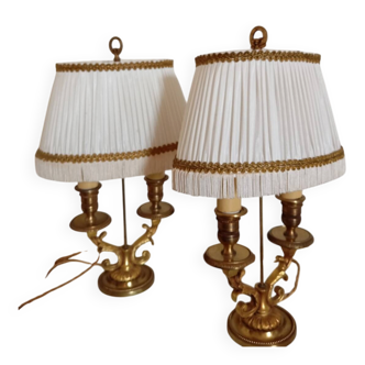Pair of bouillotte lamps