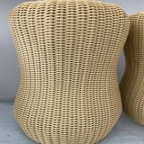 Series of 2 Scoubidou poufs from the 70s