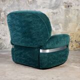 Pair of Beka armchairs in green velvet