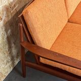 60s 70s Teak Sofa Couch 2er Svend Aage Eriksen for Glostrup Danish Design