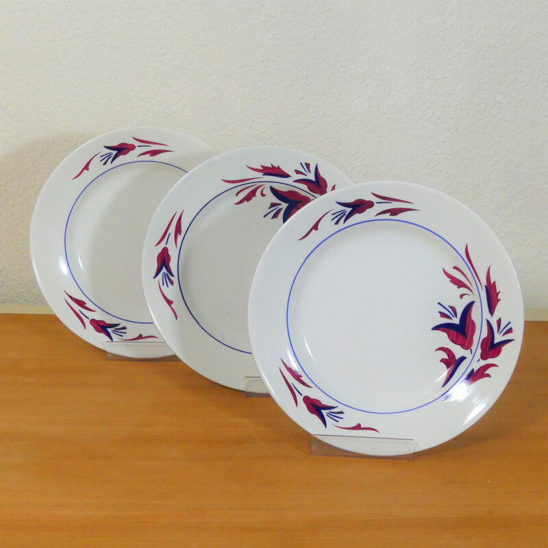 Seven flat plates model "Provence" Niderviller - Old plates Niderviller