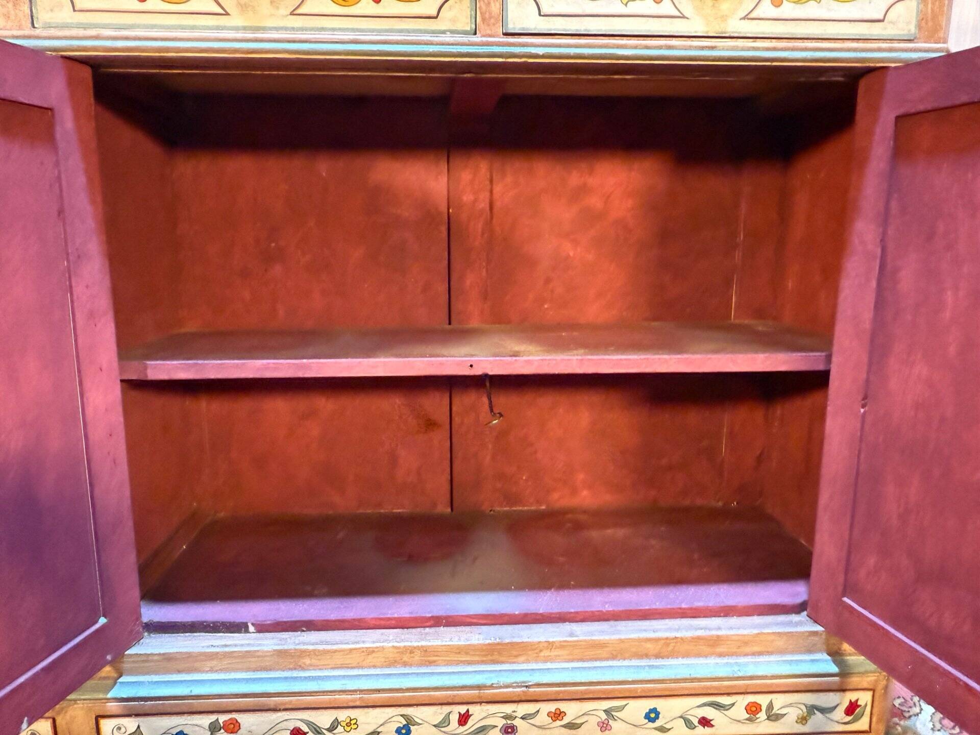 Louis Philippe style sideboard in painted wood and faux marble