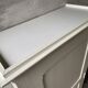 Vintage Parisian wardrobe, pale yellow lacquer, one door, three shelves, one drawer