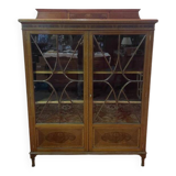 Library - English marquetry display case "Maple & Compagnie Londres"