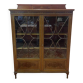 Library - English marquetry display case "Maple & Compagnie Londres"