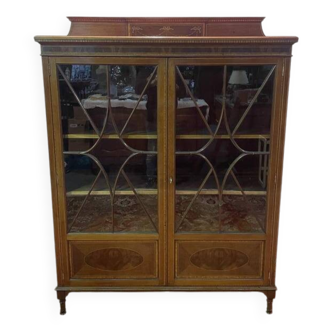 Bibliothèque - Vitrine anglaise marqueterie "Maple & Compagnie Londres"