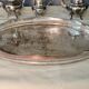 Coffee or tea service monogrammed cr silver metal