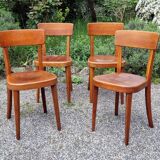 4 bistro chairs Tschan-Baumann Switzerland 1950s
