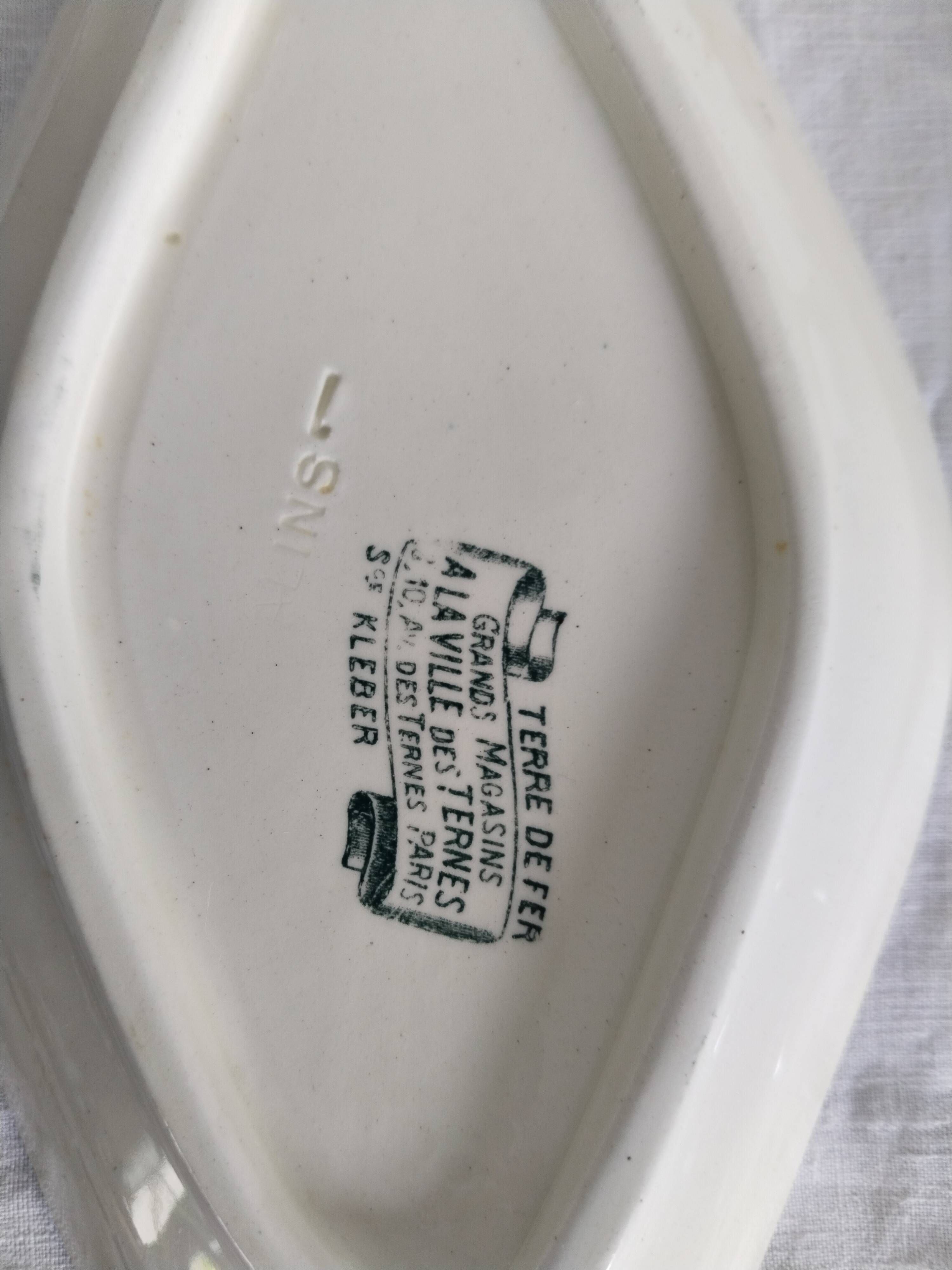 Lot of 2 earthenware bowls from Sarreguemines, Terre de Fer, Mazarin, Choisy